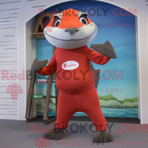 Red Salmon mascottekostuum...