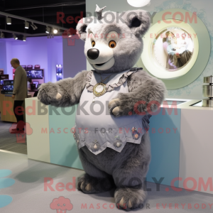 Gray Bear mascot costume...