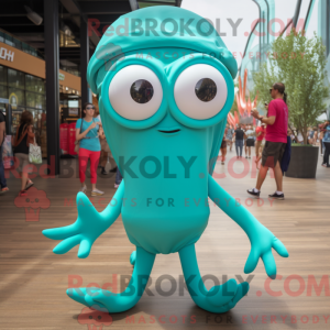 Turquoise Squid mascot...