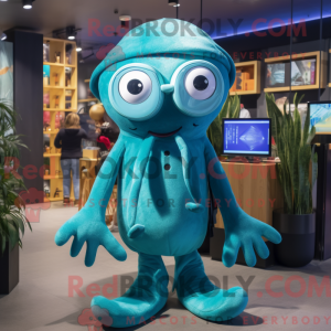 Turquoise Squid mascot...