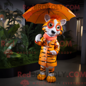 Orange Zebra maskot kostume...