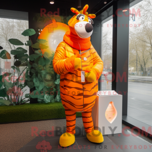 Orange Zebra maskot kostume...
