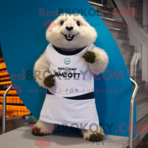 White Marmot mascot costume...