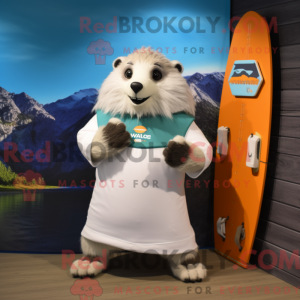 White Marmot mascot costume...