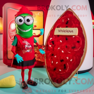 Red Pizza Slice mascot...