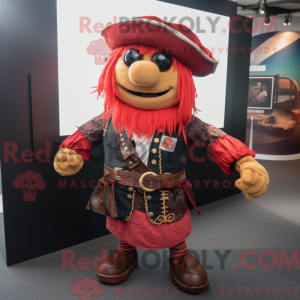 Red Pirate mascot costume...