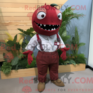 Maroon Piranha mascot...