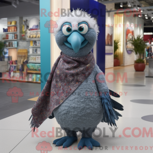 Grey Peacock maskot kostume...