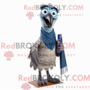 Gray Peacock mascot costume...