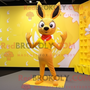 Gul rådyr maskot kostume...