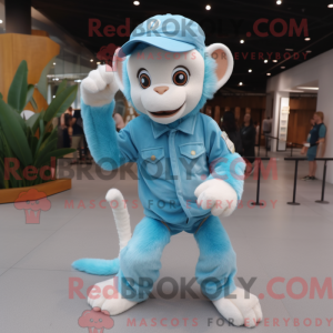 Cyan Capuchin Monkey mascot...