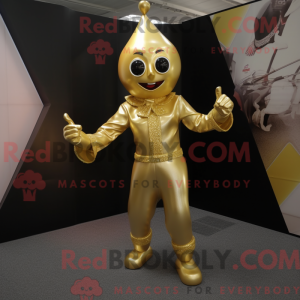 Gold Acrobat mascot costume...