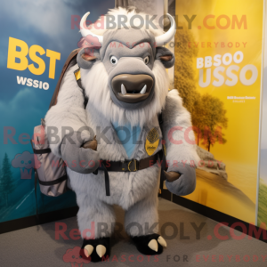 Sølv Bison maskot...