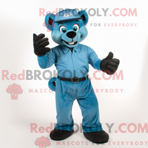 Cyan Panther Maskottchen...