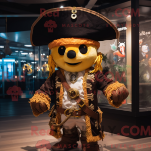 Gold Pirate mascot costume...