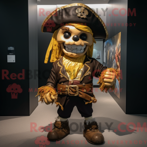 Złota maska pirata drakt...