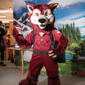 Máscara Maroon Wolf com...