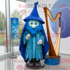 Blue Celtic Harp mascot...