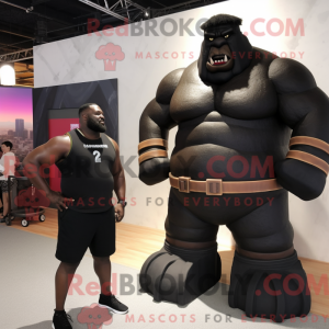 Sort Strongman maskot...