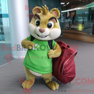 Lime Green Chipmunk mascot...