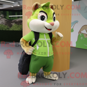 Lime Green Chipmunk mascot...