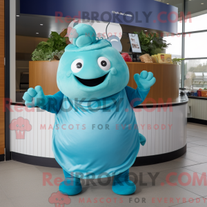 Maskotkostymekarokter Cyan...