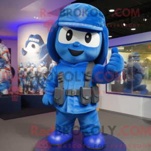 Blue Army Soldier mascot...