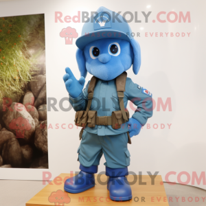 Blue Army Soldier mascot...