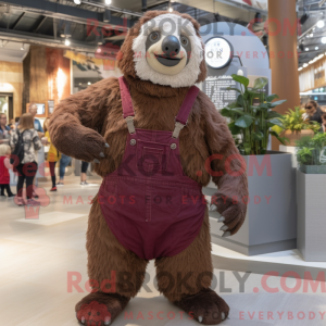 Maroon Giant Sloth mascot...