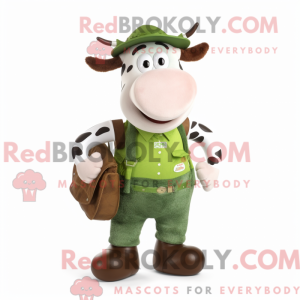 Green Hereford Cow mascot...
