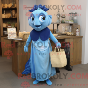 Blue Fish And Chips mascot...