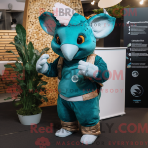 Teal Armadillo mascot...