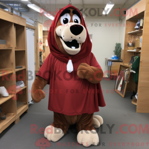 Maroon Dog mascot costume...