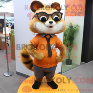 Orange Raccoon mascot...