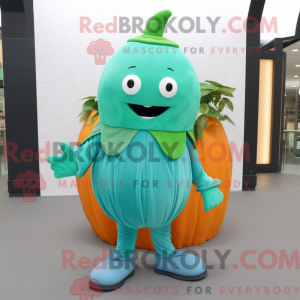Cyan Melon mascot costume...