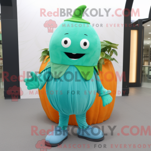 Cyan melon maskot kostume...