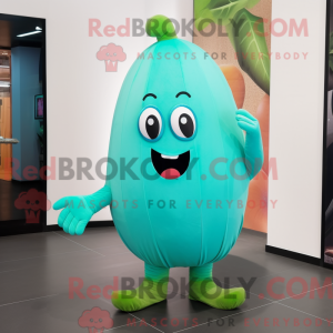 Cyan Melon mascot costume...