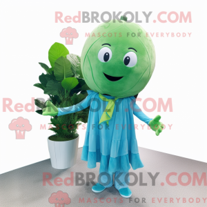 Cyan melon maskot kostume...