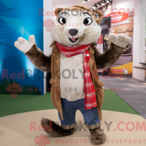 Brown Badger maskot kostume...