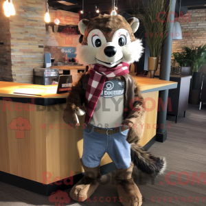 Brown Badger maskot kostume...