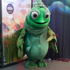 Grøn Betta Fish maskot...
