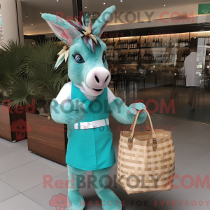 Turquoise Donkey mascot...