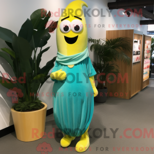 Turkis bamaskotkostumefigur...