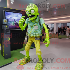 Lime Green Zombie mascot...