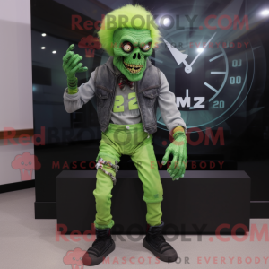 Lime Green Zombie mascot...