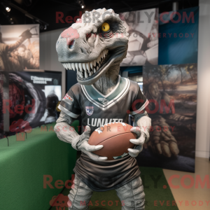 Sølv Utahraptor maskot...