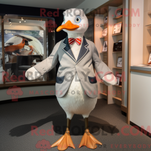 Silver Geese mascot costume...