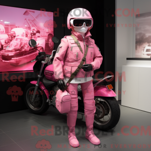 Pink Sniper mascot costume...