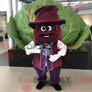 Maroon Cabbage mascot...