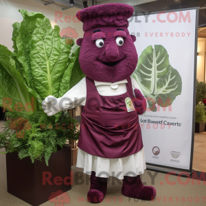 Maroon Cabbage mascot...